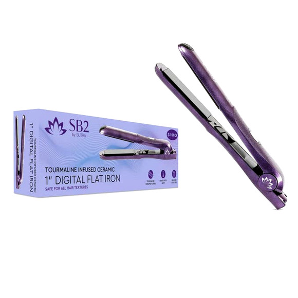SB2 by SUTRA 1" Tourmaline-Infused Ceramic Flat Iron Hair Straightening NIB - Picture 12 of 12